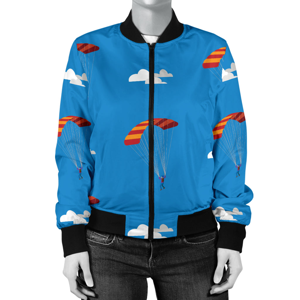 Skydiving Pattern Print Design 02 Women's Bomber Jacket