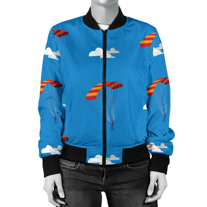Skydiving Pattern Print Design 02 Women's Bomber Jacket