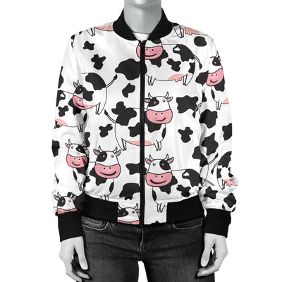 Cow Pattern Print Design 02 Women's Bomber Jacket