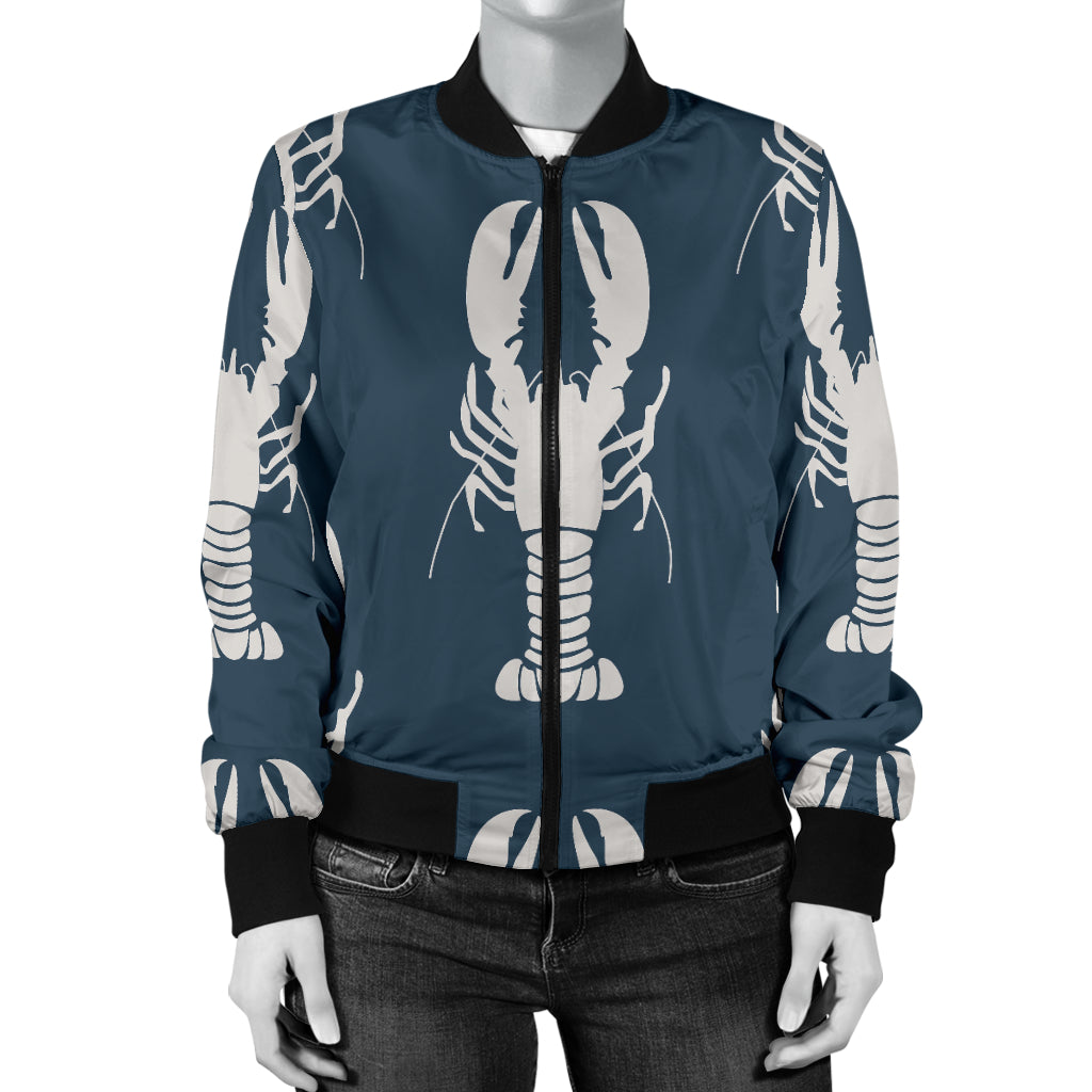 Lobster Pattern Print Design 02 Women's Bomber Jacket