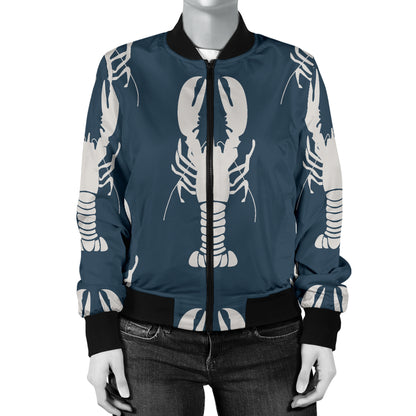 Lobster Pattern Print Design 02 Women's Bomber Jacket