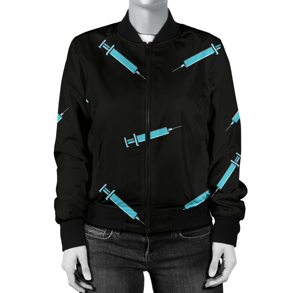 Phlebotomist Pattern Print Design A04 Women's Bomber Jacket