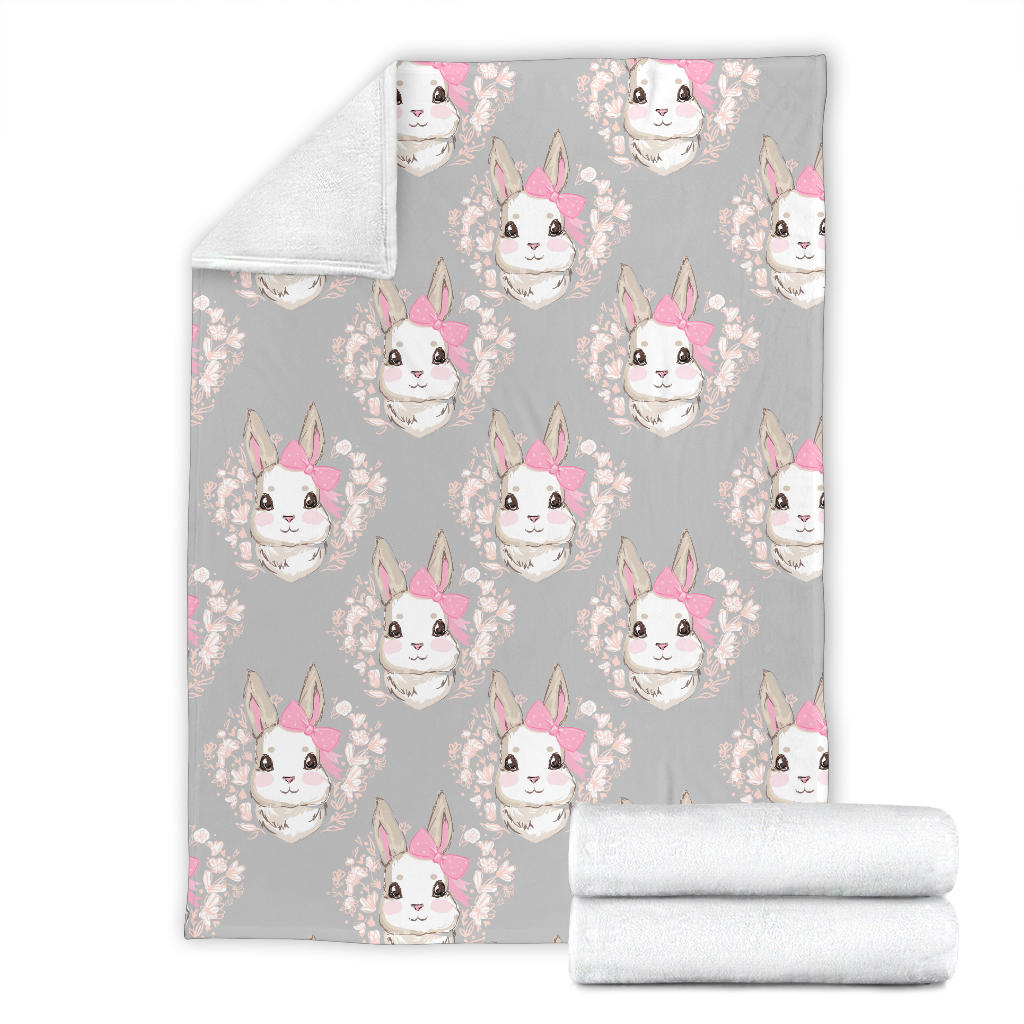 Rabbit Pattern Print Design RB07 Fleece Blanket