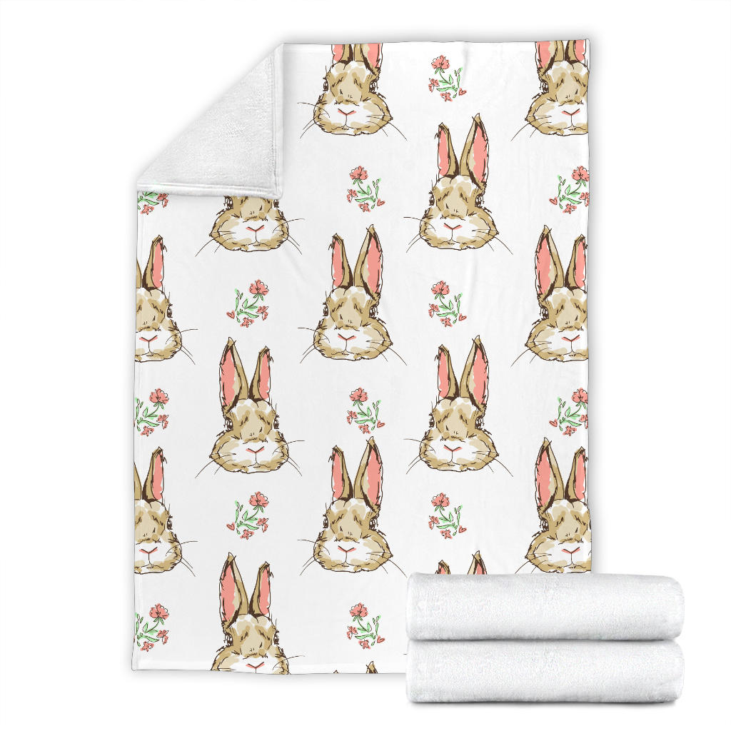 Rabbit Pattern Print Design RB09 Fleece Blanket