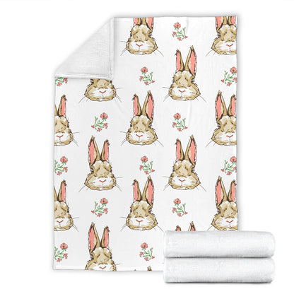 Rabbit Pattern Print Design RB09 Fleece Blanket
