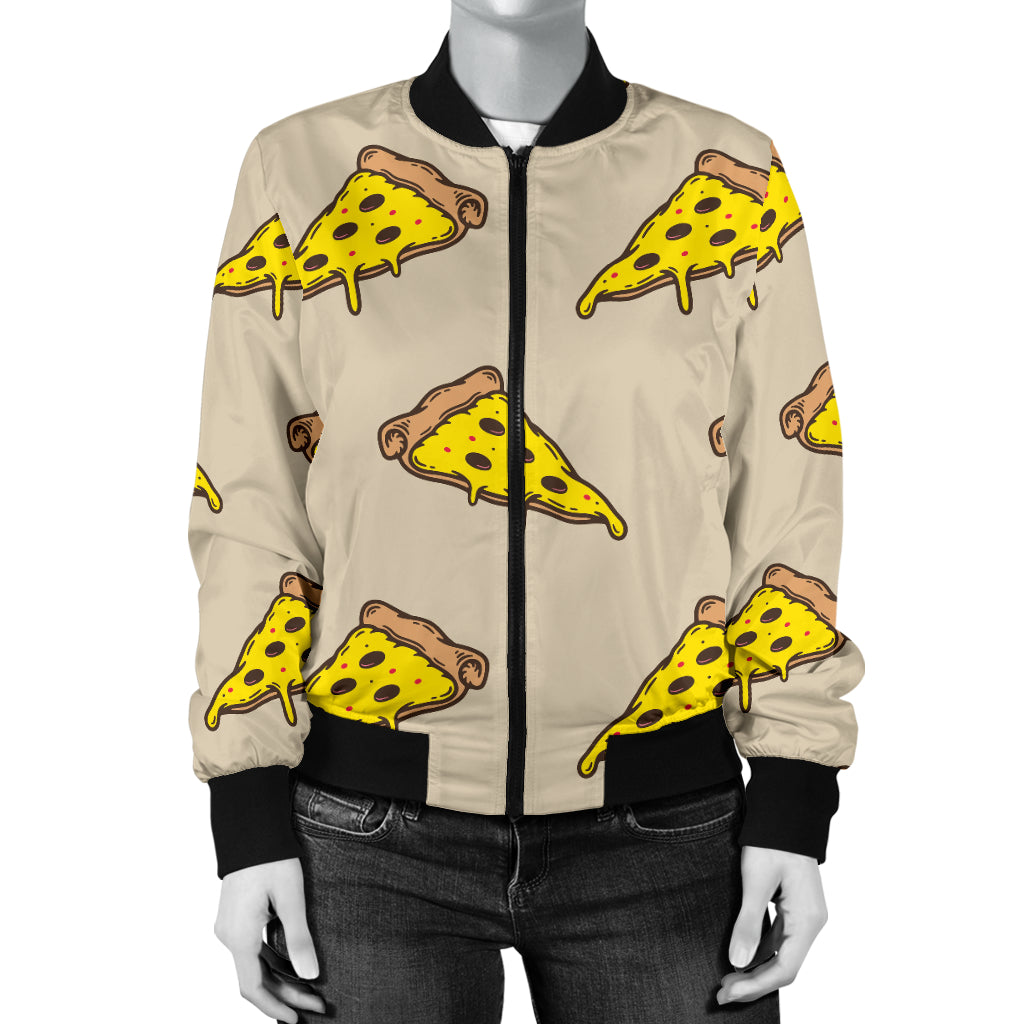 Pizza Pattern Print Design A04 Women's Bomber Jacket