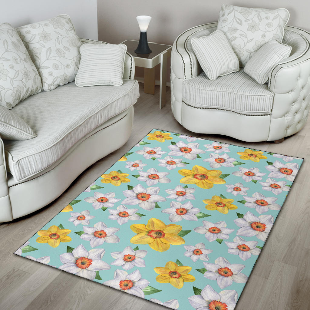Daffodils Pattern Print Design DF07 Area Rugs
