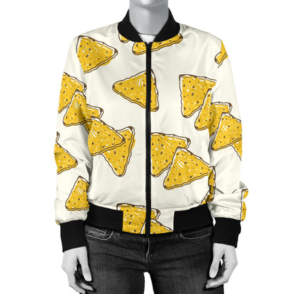 Nachos Pattern Print Design A01 Women's Bomber Jacket