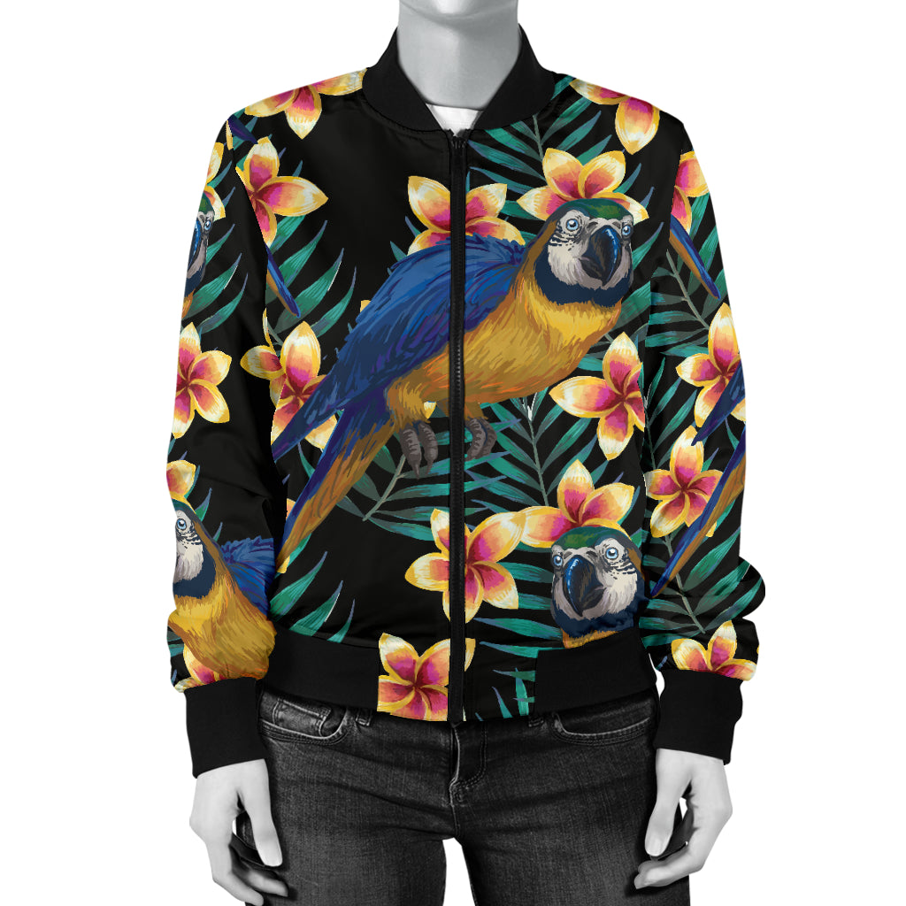 Macaw Pattern Print Design 01 Women's Bomber Jacket