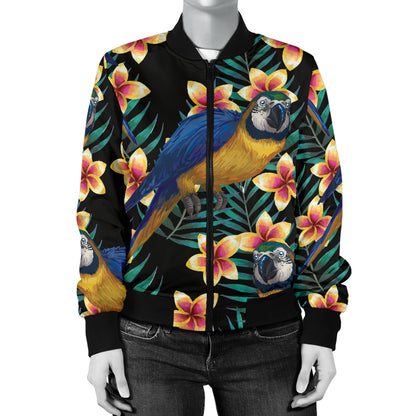 Macaw Pattern Print Design 01 Women's Bomber Jacket