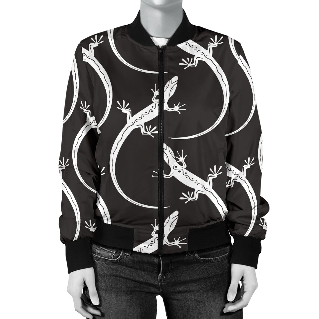 lizard Pattern Print Design 01 Women's Bomber Jacket