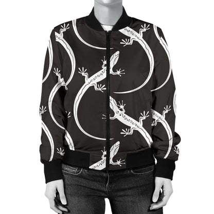 lizard Pattern Print Design 01 Women's Bomber Jacket