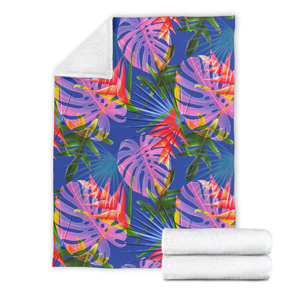 Tropical Flower Pattern Print Design TF025 Fleece Blanket