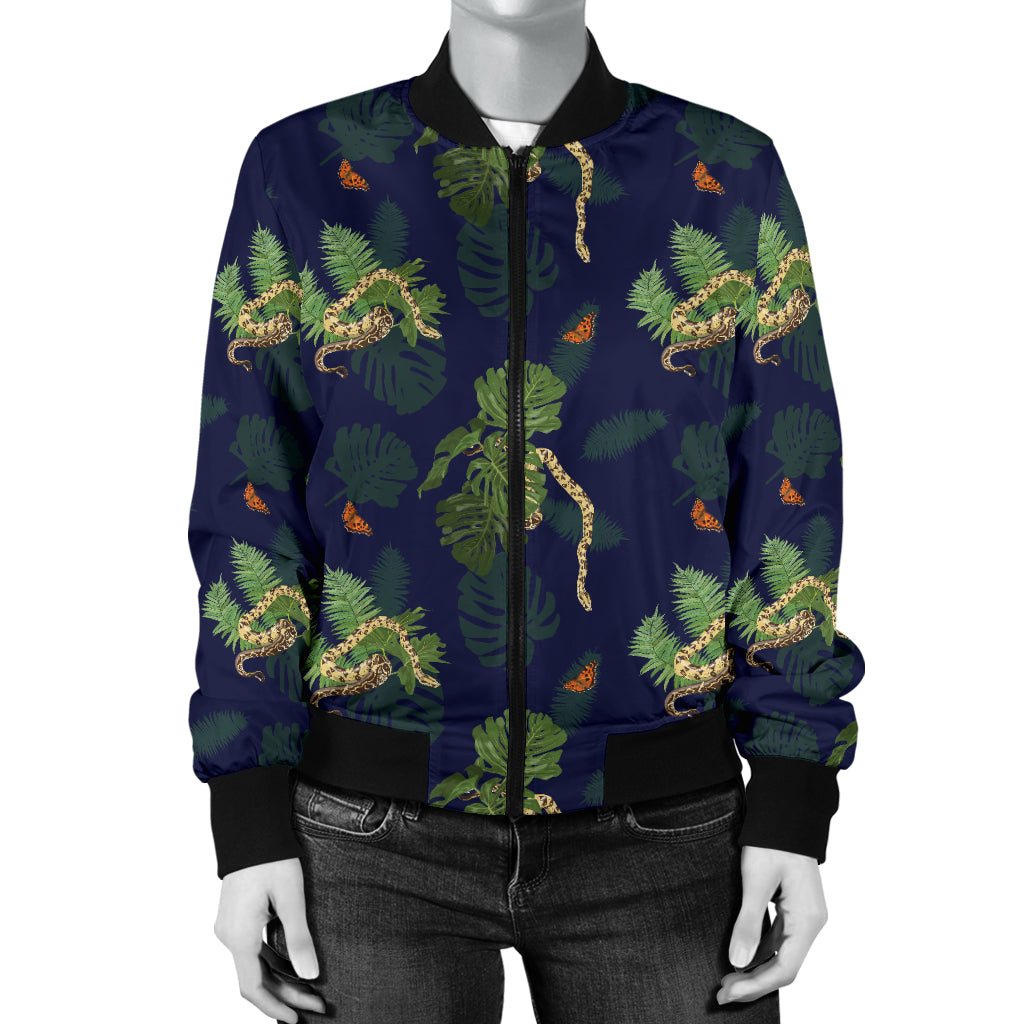 Boa Pattern Print Design 02 Women's Bomber Jacket