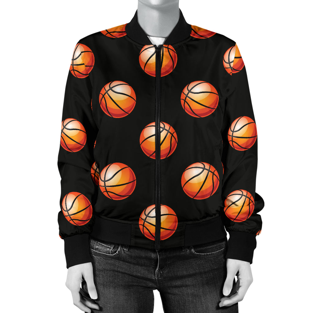 Basketball Pattern Print Design 01 Women's Bomber Jacket