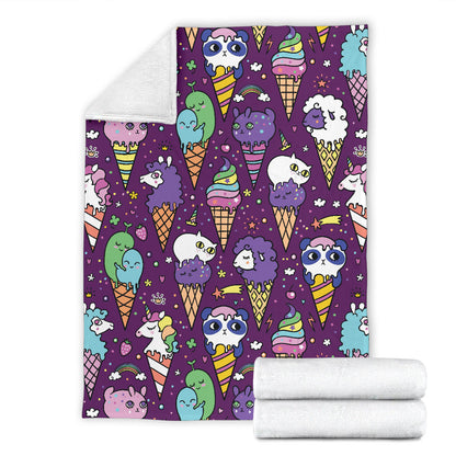Ice Cream Pattern Print Design IC07 Fleece Blanket