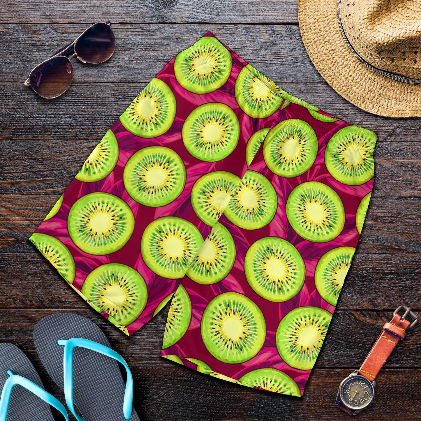 Kiwi Pattern Print Design KW05 Mens Shorts
