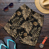 Brown Tropical Palm Leaves Mens Shorts