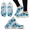 Blue Hibiscus Pattern Print Design HB011 Sneakers White Bottom Shoes