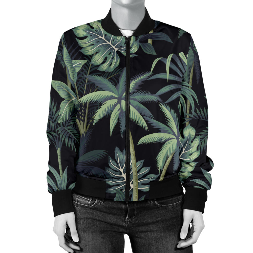 Rainforest Pattern Print Design RF02 Women Bomber Jacket