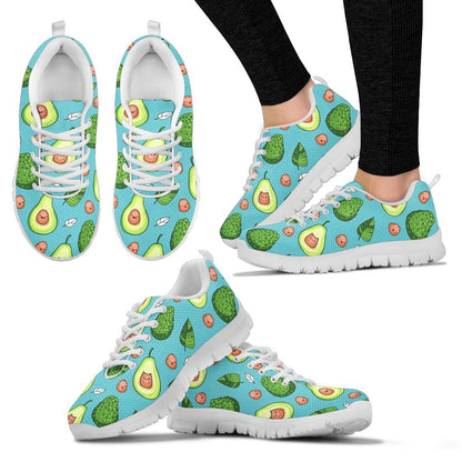 Avocado Pattern Print Design AC05 Sneakers White Bottom Shoes