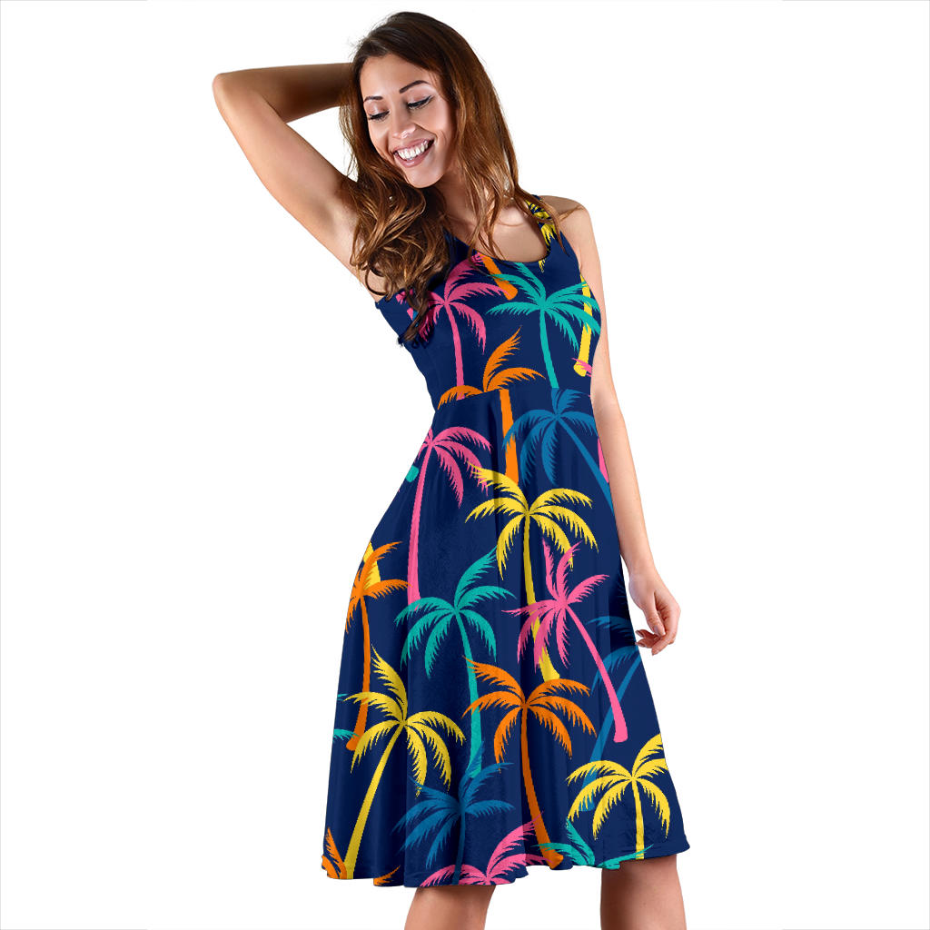Palm Tree Pattern Print Design PT013 Midi Dress