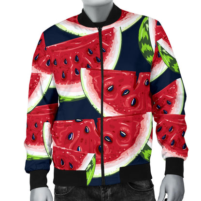 Watermelon Pattern Print Design WM011 Men Bomber Jacket