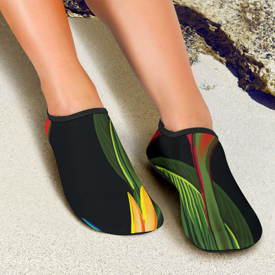 Bird Of Paradise Pattern Print Design BOP012 Aqua Water Shoes