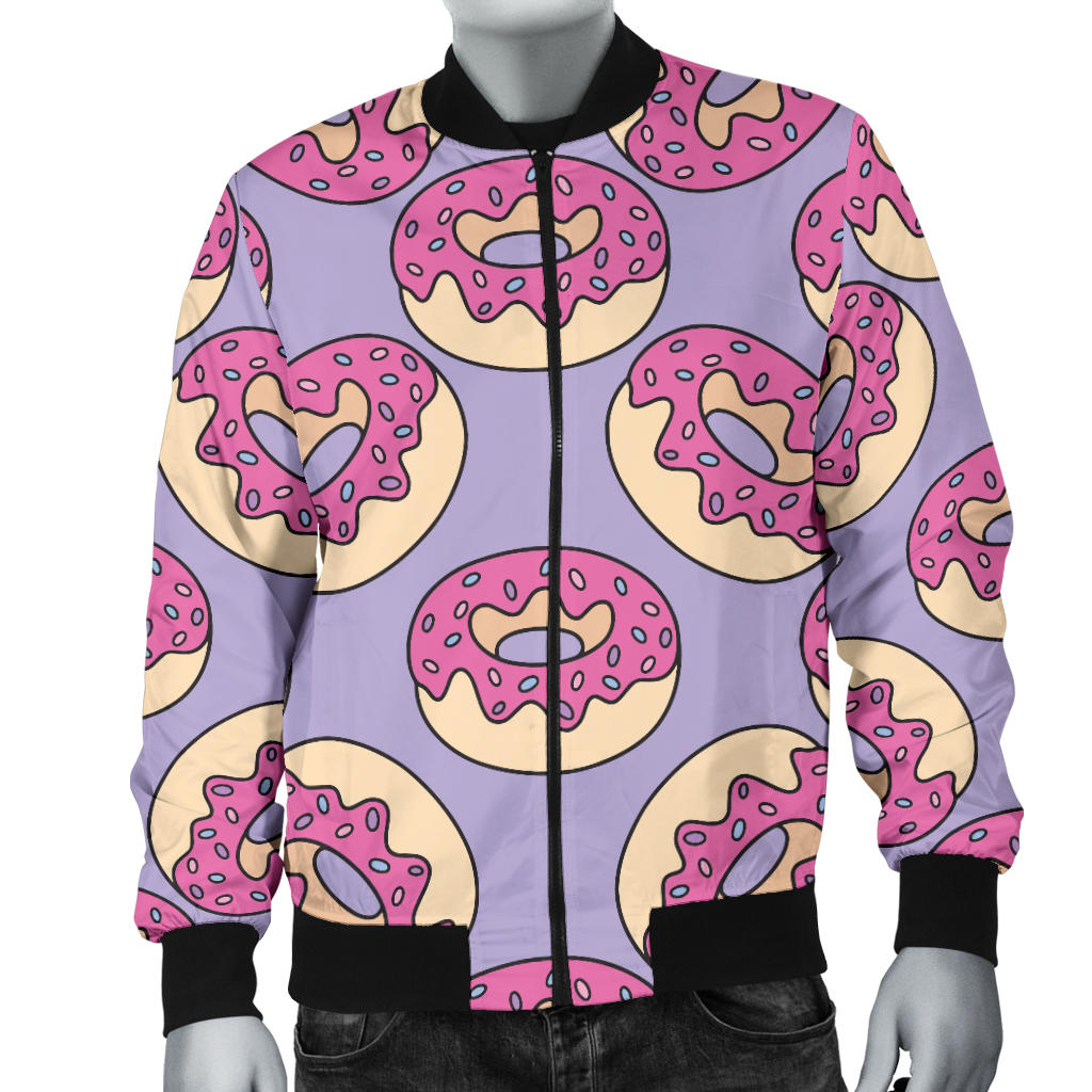 Donut Pattern Print Design DN015 Men Bomber Jacket