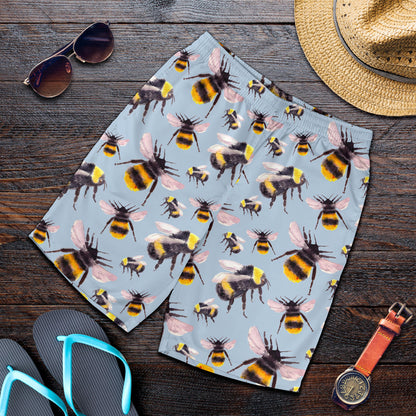 Bee Pattern Print Design BEE08 Mens Shorts
