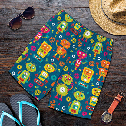 Robot Pattern Print Design A04 Mens Shorts