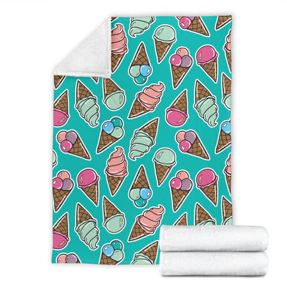 Ice Cream Pattern Print Design IC01 Fleece Blanket