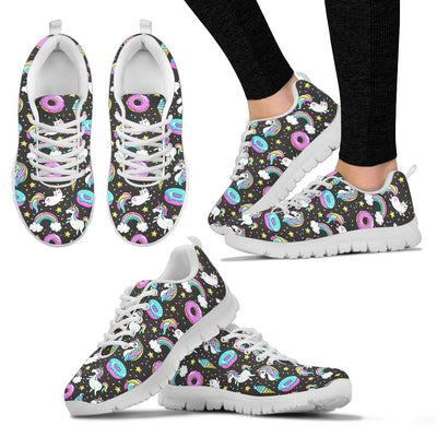 Donut Unicorn Pattern Print Design DN09 Sneakers White Bottom Shoes