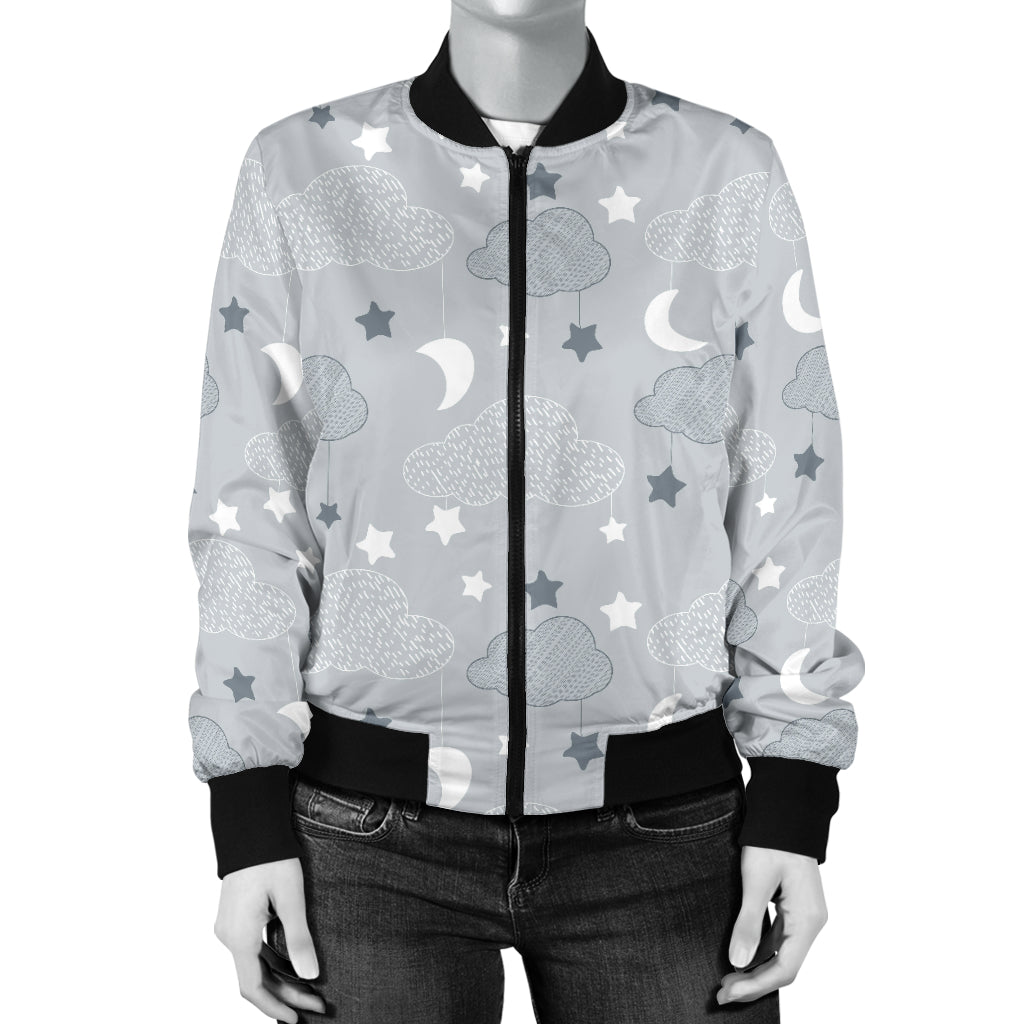 Cloud Pattern Print Design 04 Women's Bomber Jacket