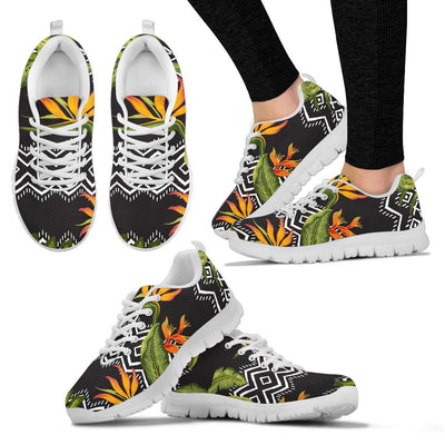 Bird Of Paradise Pattern Print Design BOP07 Sneakers White Bottom Shoes