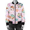 Cupcake Pattern Print Design CP03 Women Bomber Jacket