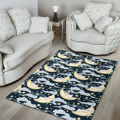 Rabbit Sleeping Pattern Print Design RB08 Area Rugs