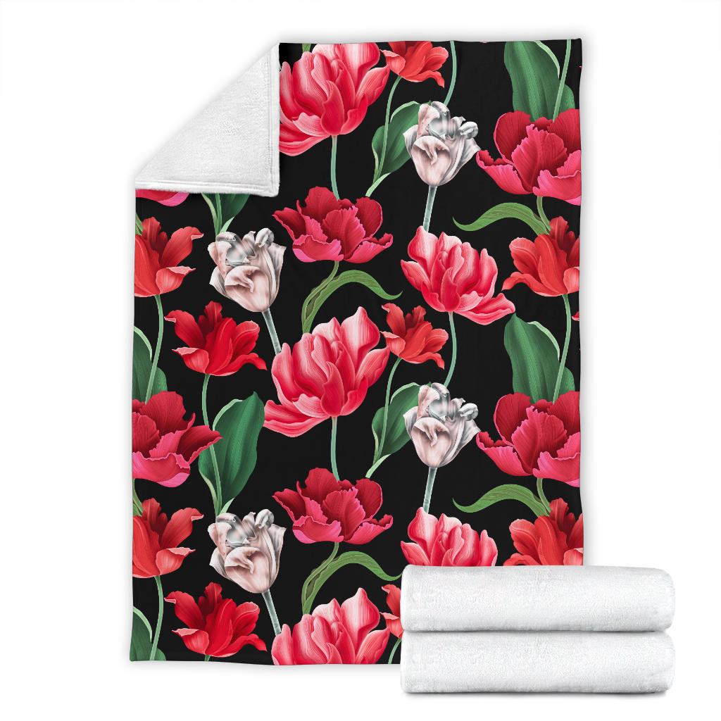 Tulip Pattern Print Design TP08 Fleece Blanket
