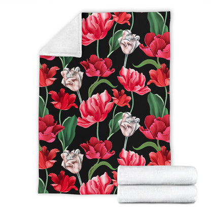 Tulip Pattern Print Design TP08 Fleece Blanket