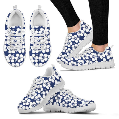 Hibiscus Pattern Print Design HB013 Sneakers White Bottom Shoes