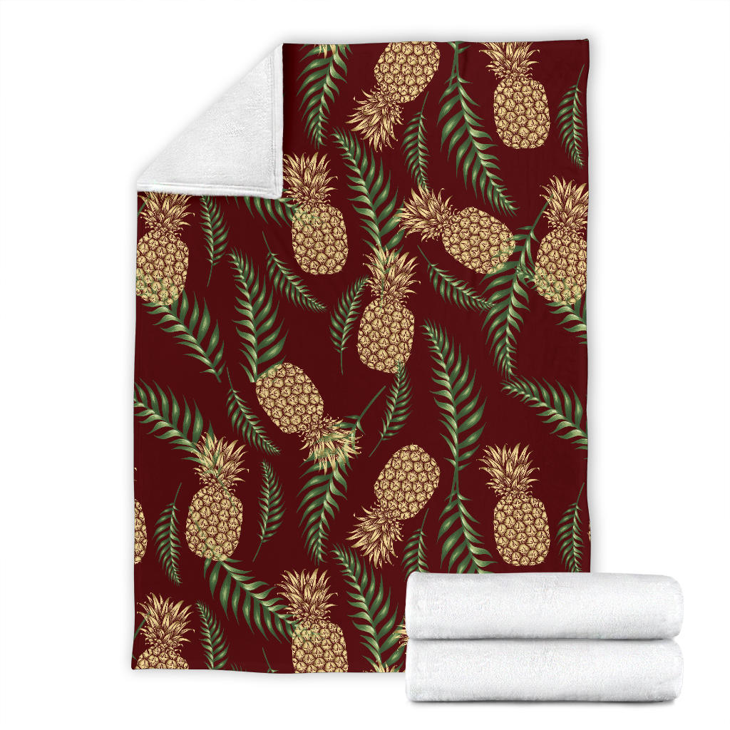 Pineapple Pattern Print Design PP013 Fleece Blanket