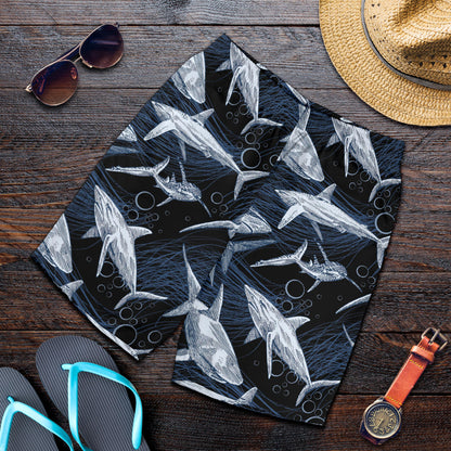 Shark Print Pattern Mens Shorts