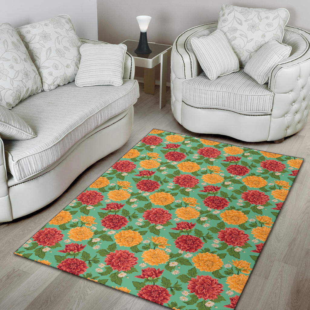 Dahlia Pattern Print Design DH011 Area Rugs