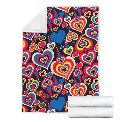 Heart Pattern Print Design HE08 Fleece Blanket
