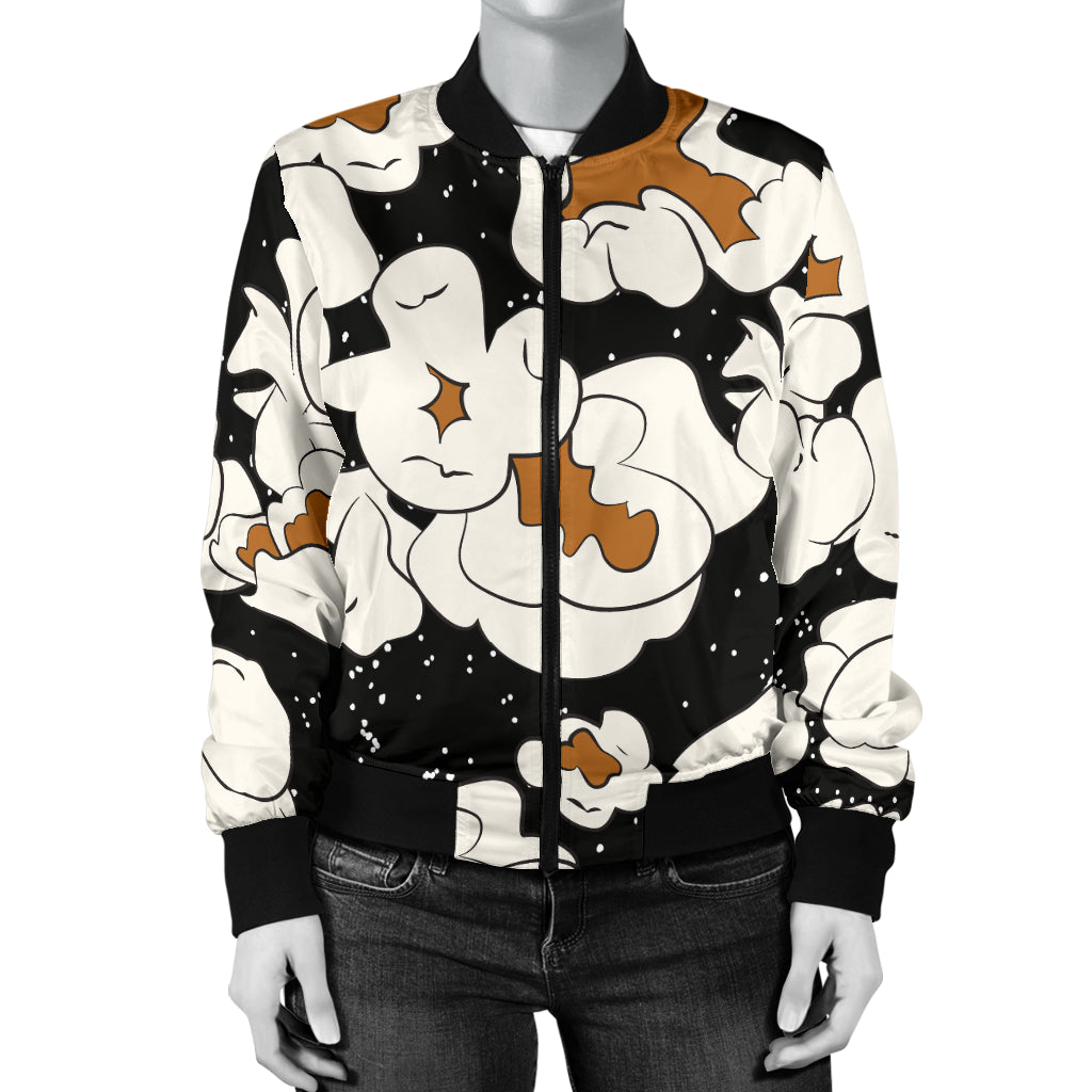 Popcorn Pattern Print Design A02 Women's Bomber Jacket