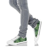 Green Fresh Tropical Palm Leaves White Bottom Low Top Shoes