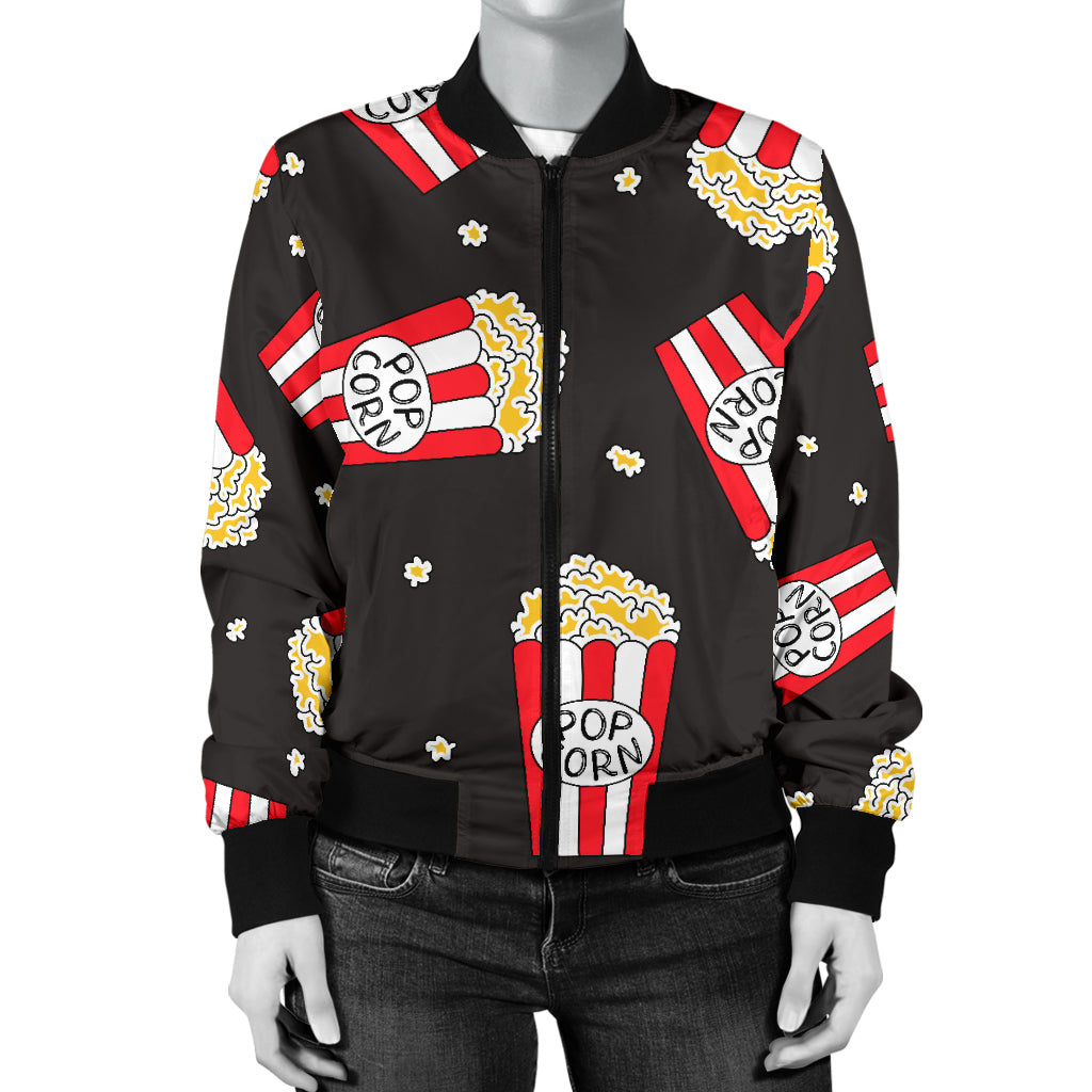 Popcorn Pattern Print Design A01 Women's Bomber Jacket