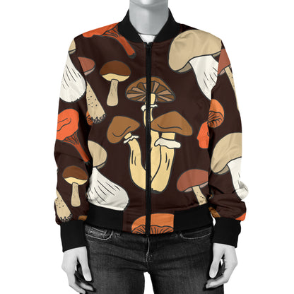 Mushroom Pattern Print Design A05 Women's Bomber Jacket