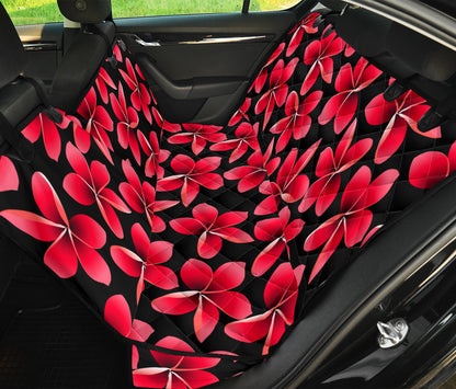 Red Plumeria Pattern Print Design PM025 Rear Dog  Seat Cover