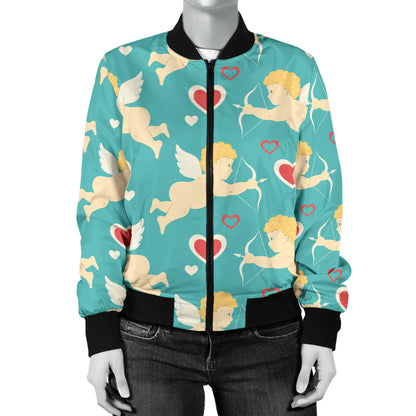 Cupid Pattern Print Design 01 Women's Bomber Jacket
